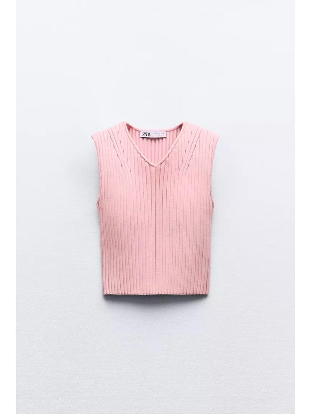 ZARA Pink Ribbed V‑Neck Sleeveless Knit Top & Skirt Set
Large Top, Medium Skirt